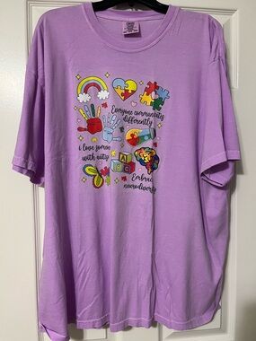 Autism Comfort Colors Lavender Neurodiversity Graphic Tee